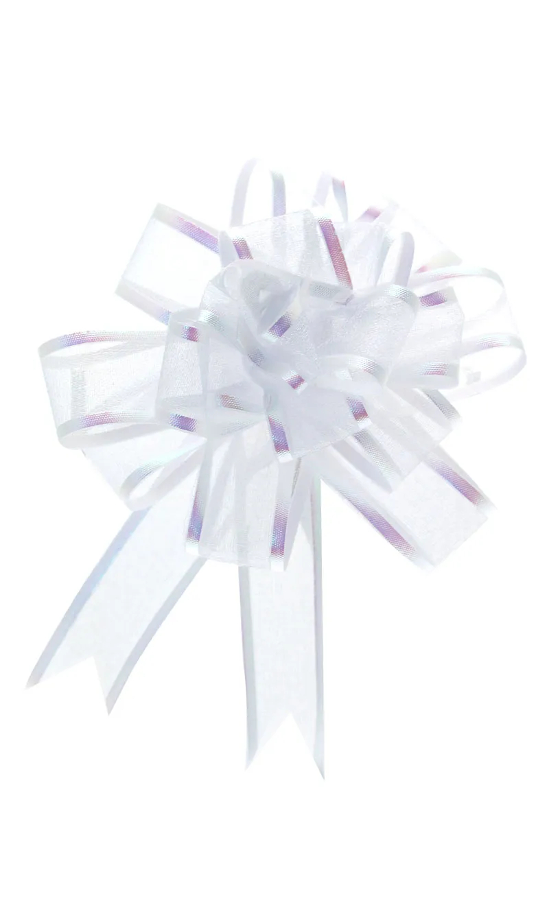 White 25mm Organza Pull Bow