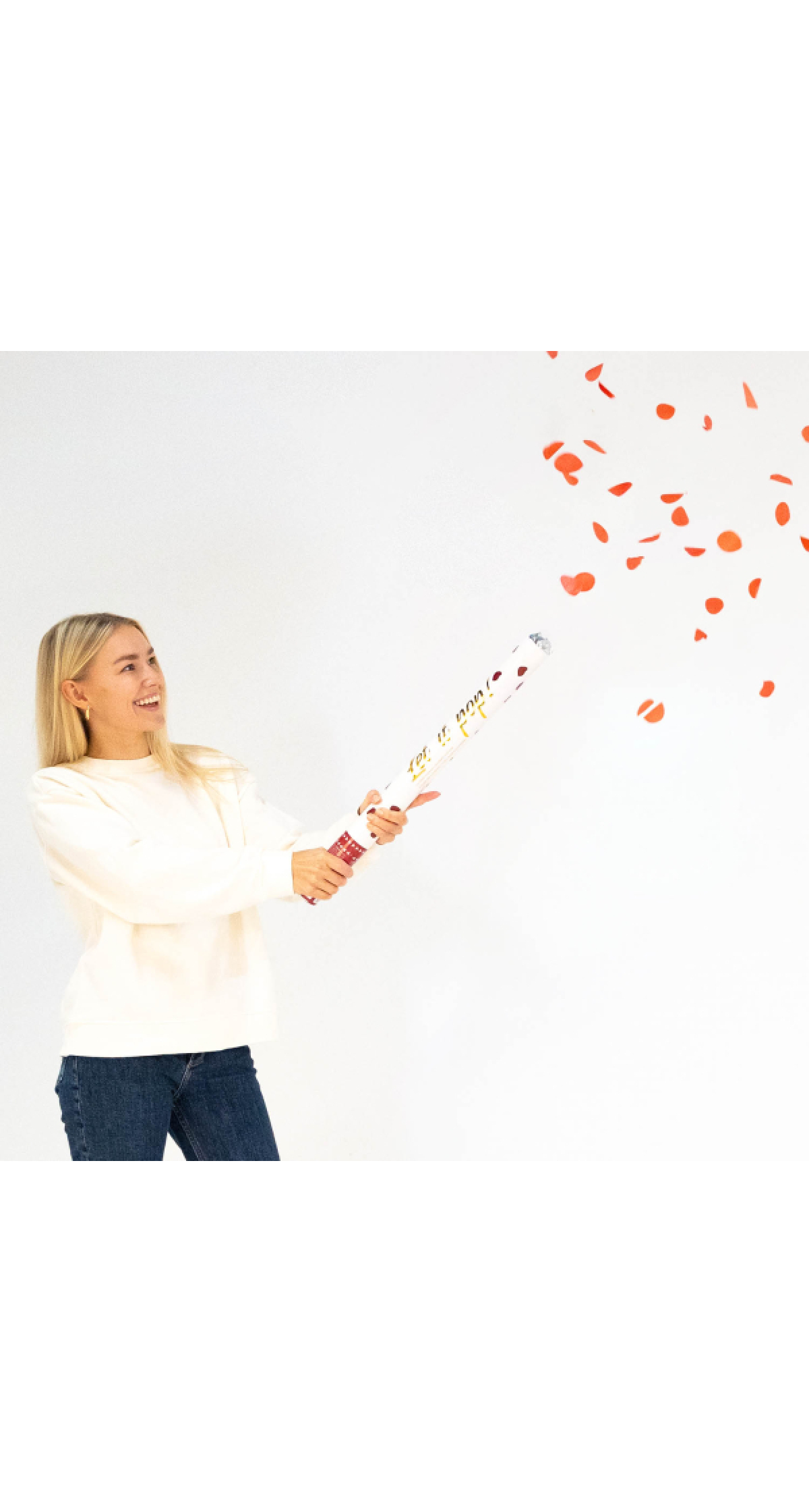 Confetti Cannon / Popper Red Paper Rose Petals 40cm - Image 3