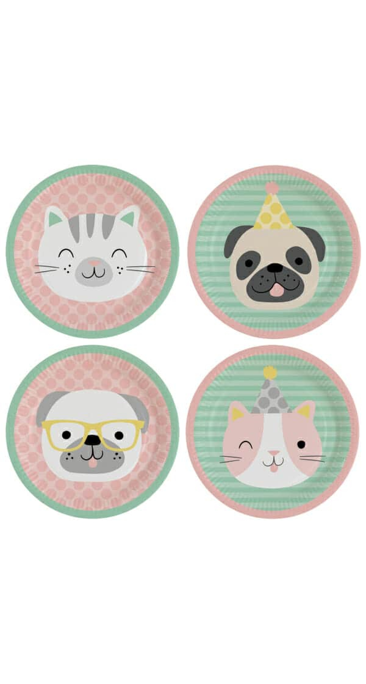 Hello Pets Round Paper Plates 23cm - 8pk