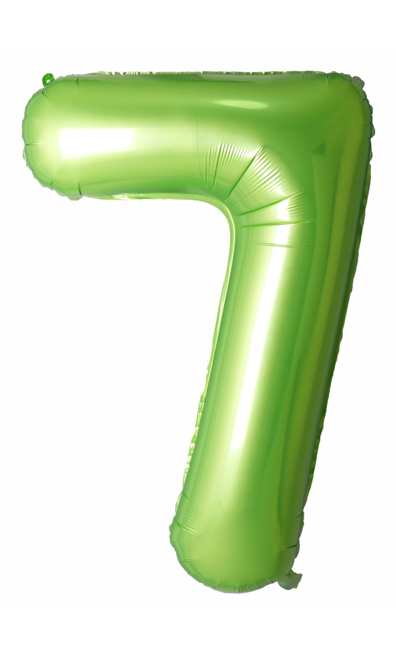 40 Inch Foil Balloon Number 7 - Lime Green