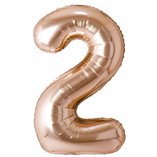 40 Inch Foil Balloon Number 2 - Champagne Gold