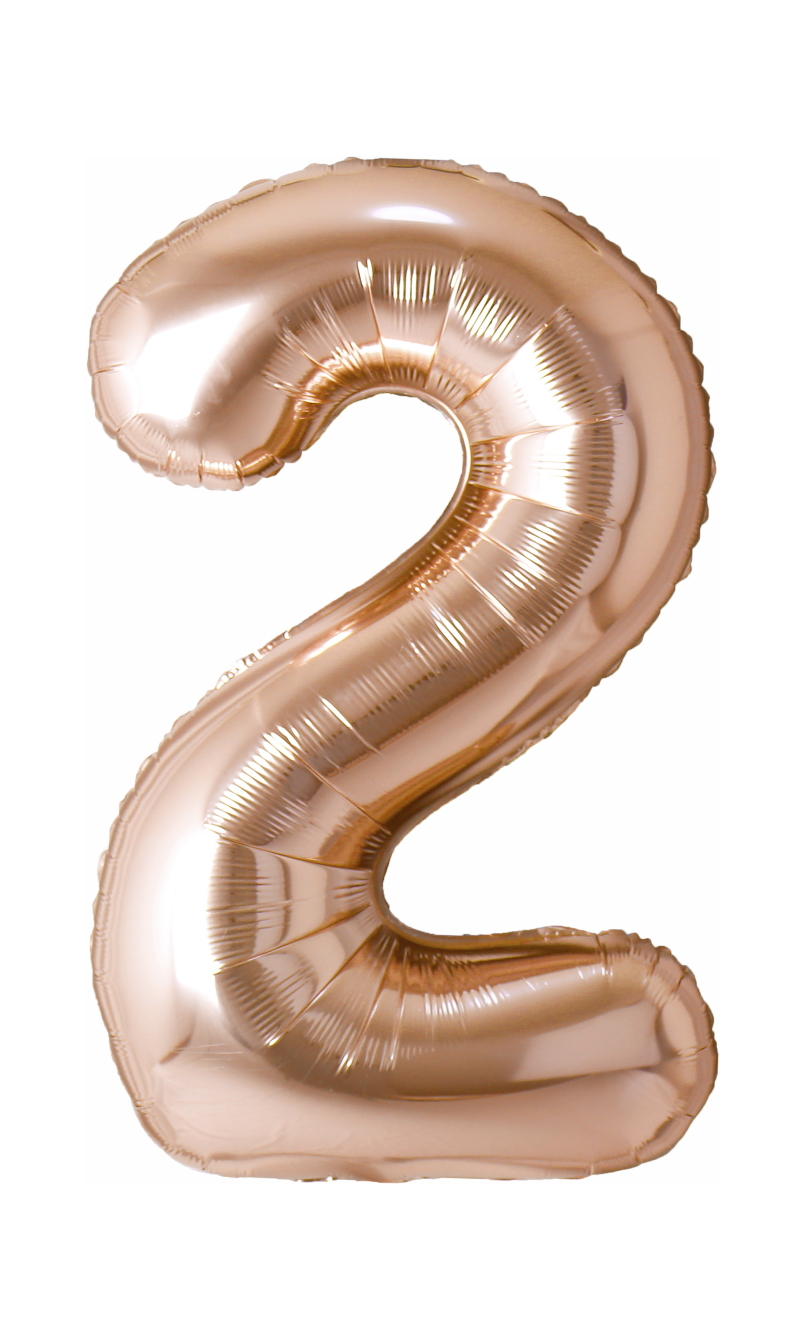 40 Inch Foil Balloon Number 2 - Champagne Gold