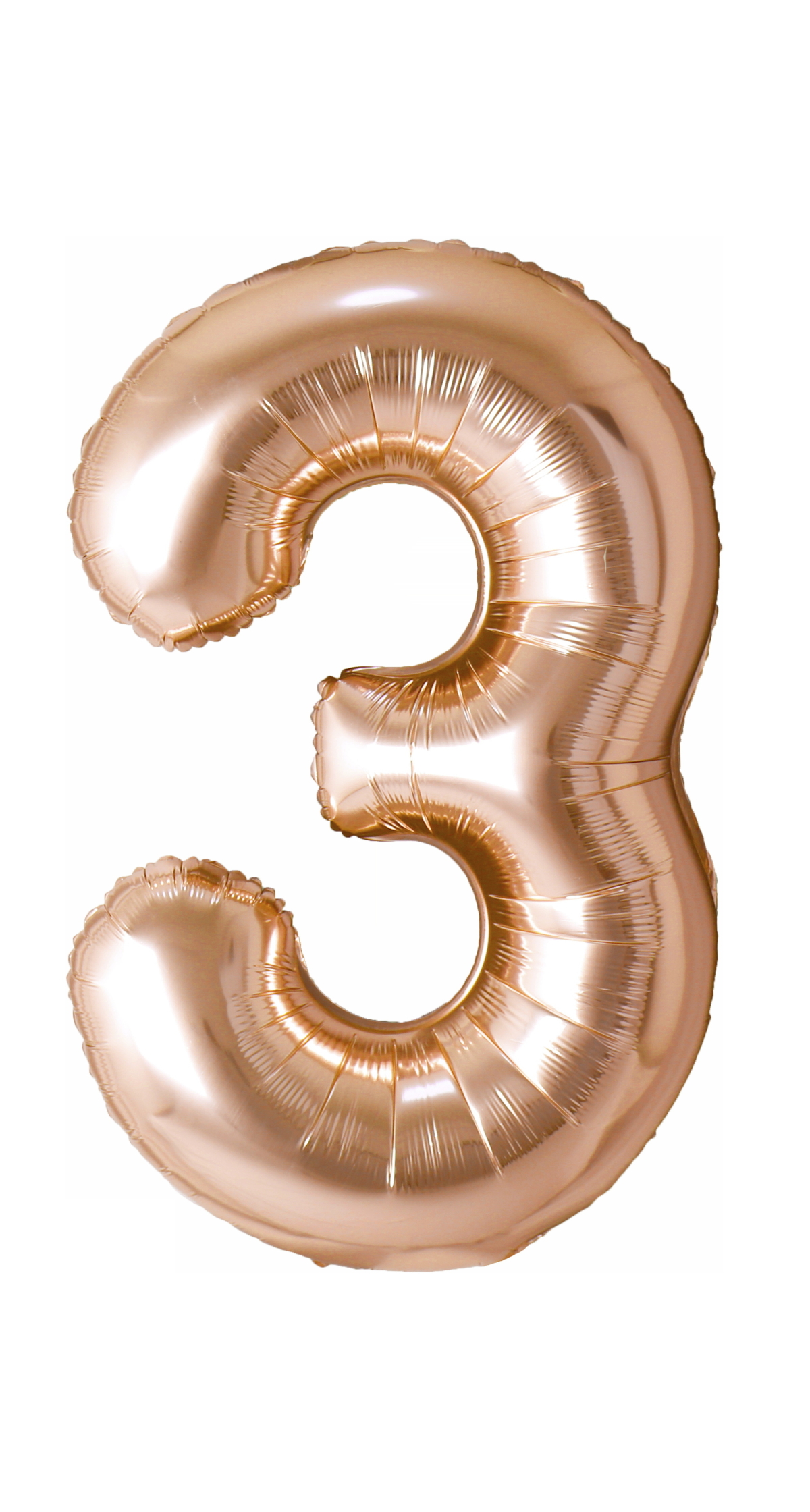40 Inch Foil Balloon Number 3 - Champagne Gold