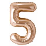 40 Inch Foil Balloon Number 5 - Champagne Gold