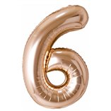 40 Inch Foil Balloon Number 6 - Champagne Gold