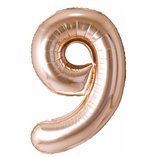 40 Inch Foil Balloon Number 9 - Champagne Gold