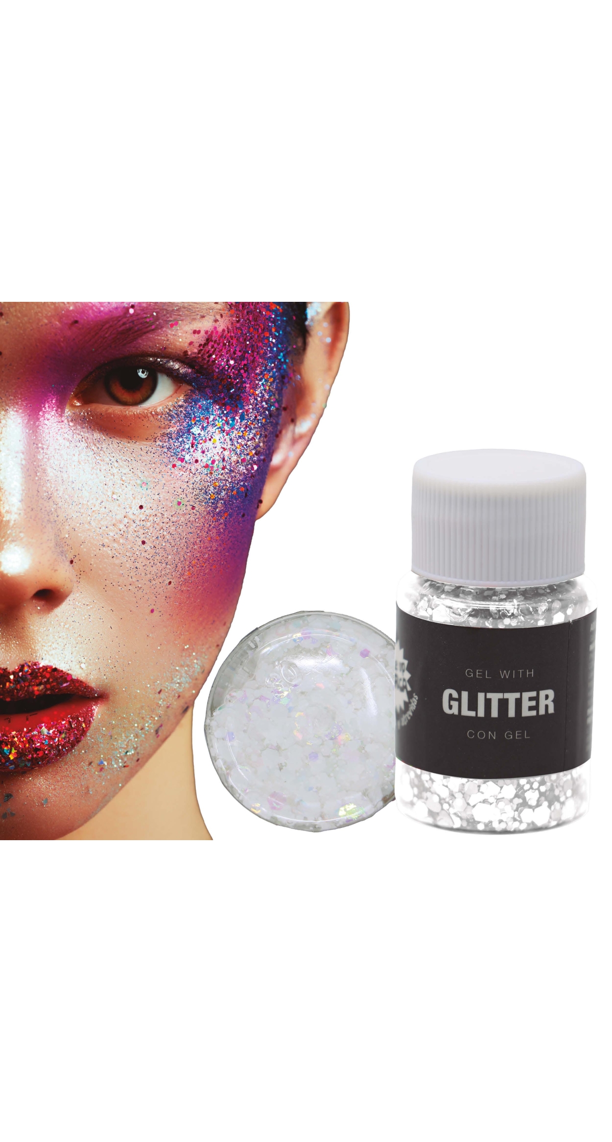 Guirca Glitter Gel Pot 20g - White