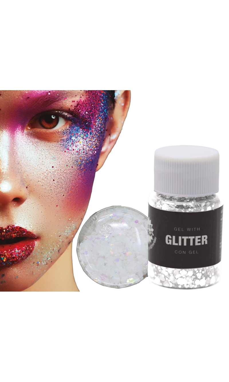 Guirca Glitter Gel Pot 20g - White