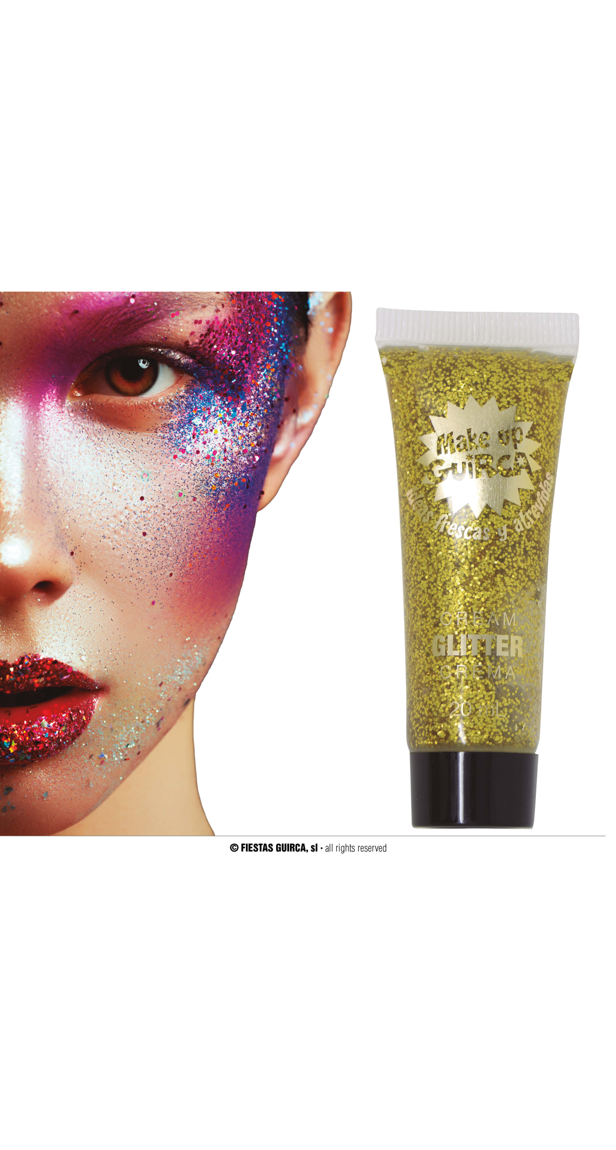 Guirca Glitter Cream Make-Up Tube 20ml - Gold