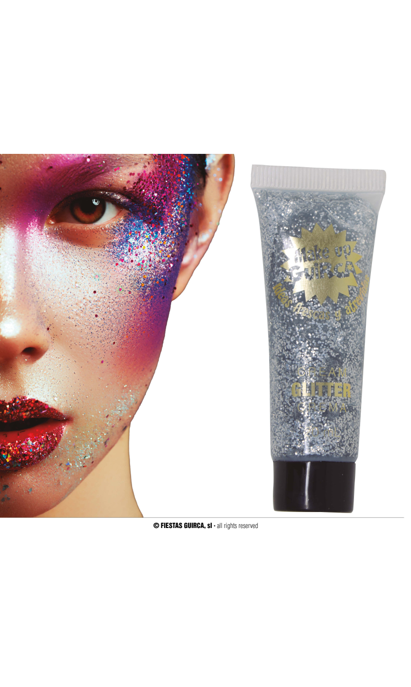 Guirca Glitter Cream Make-Up Tube 20ml - Silver
