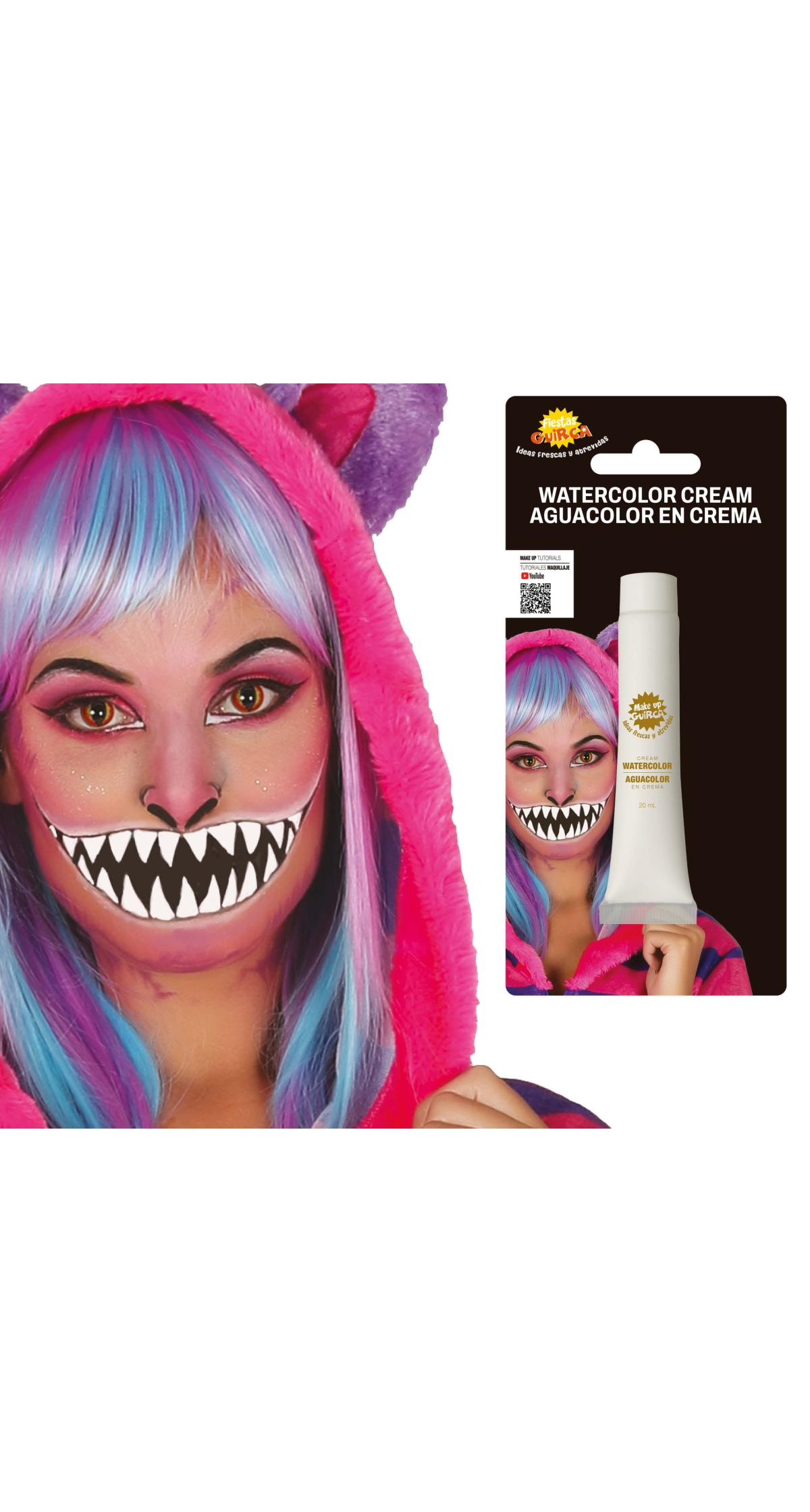 Face & Body Painting (Water Based MakeUp) Tube 20ml - White - Image 2