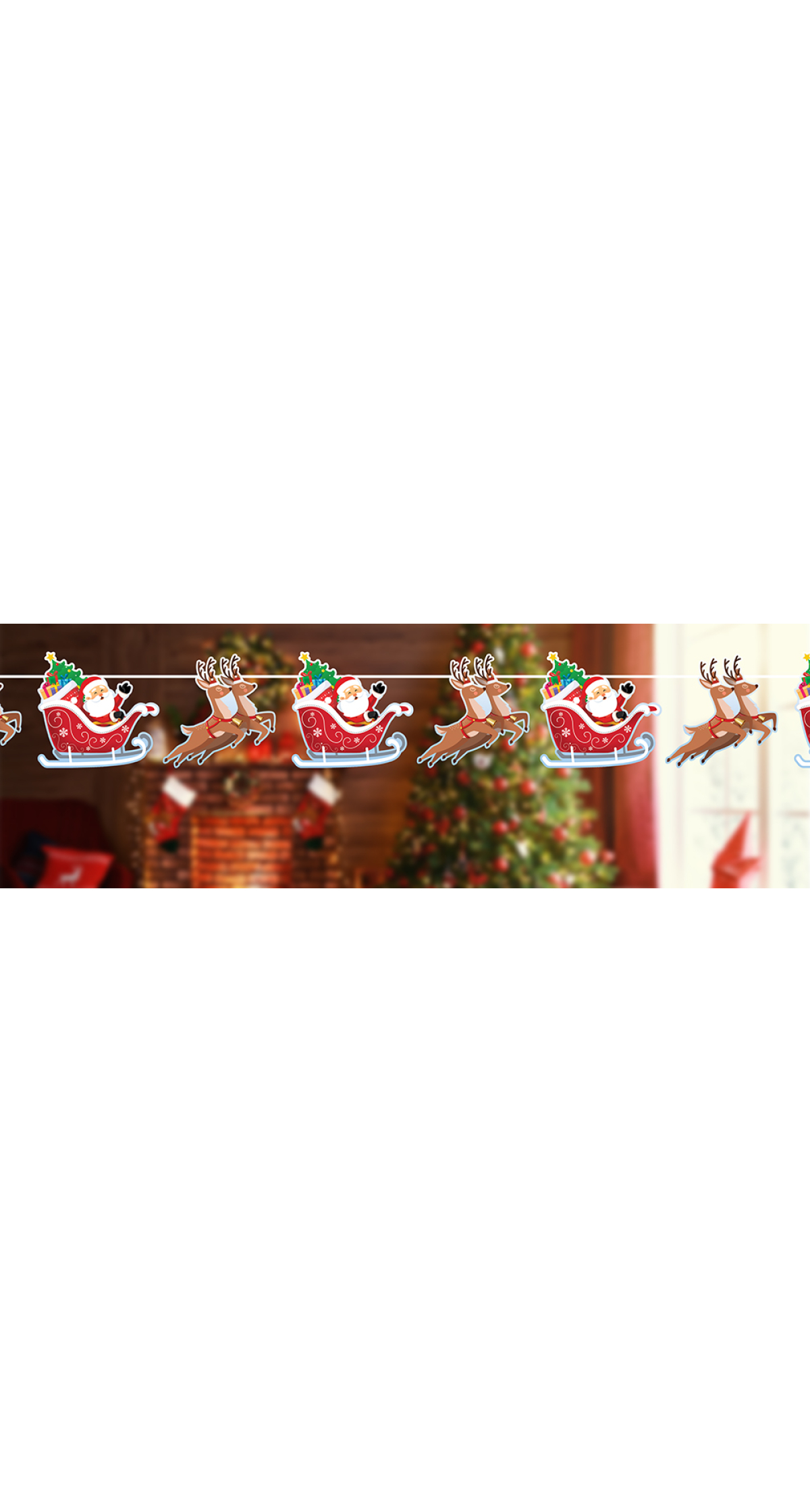 Christmas Santa Sleigh Garland Banner 300cm (16x16cm) - Image 3