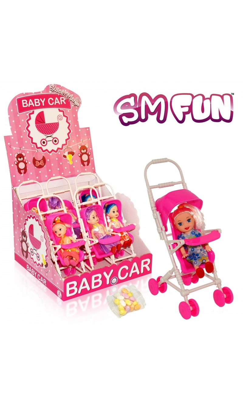 Baby Pram With Doll & Sweets - 1pc