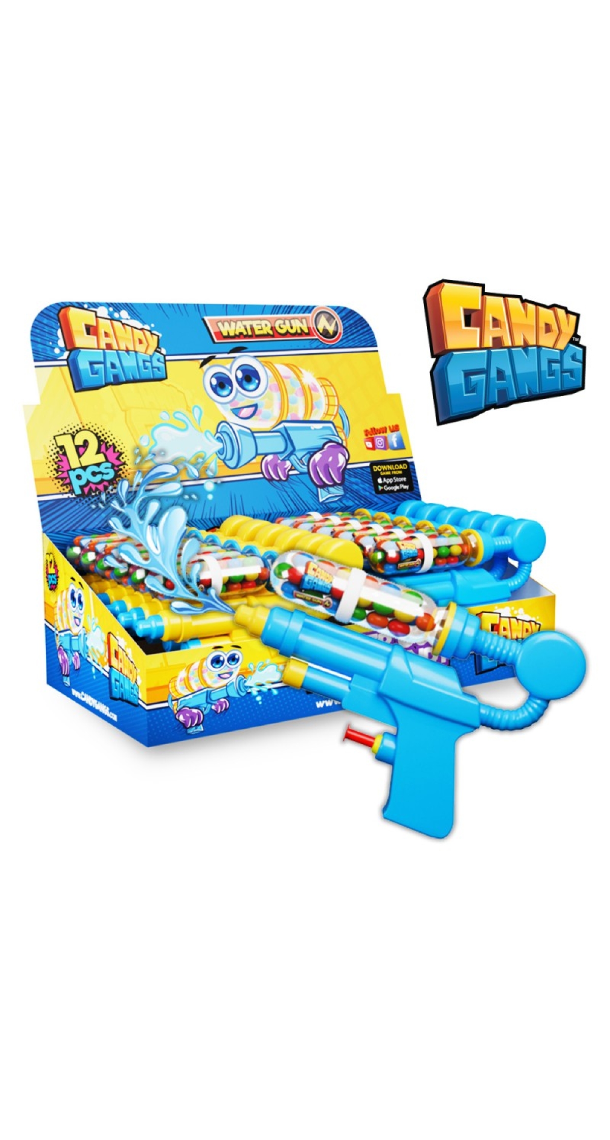 Candy Gangs Water Gun With Sweets - 1pc